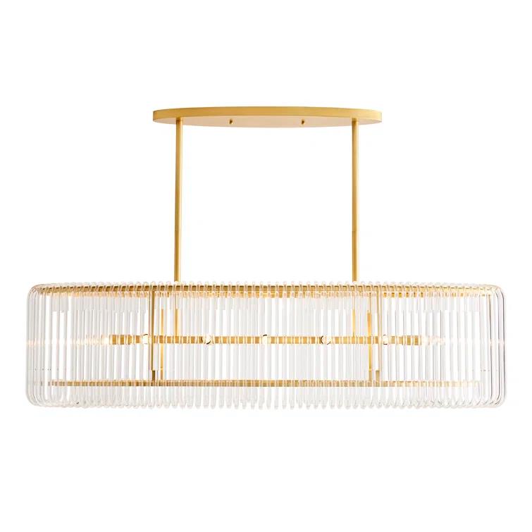 Chandler 12-Light Brown Nickel and Glass Pendant