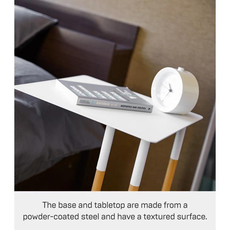 Plain Yamazaki Home Steel + Wood Sofa C Table End Table Coffee Tray, Bedside Or Living Room