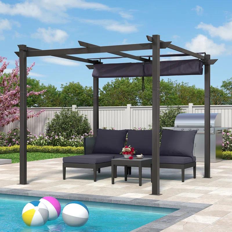 Purple Leaf Purple Leaf 10 Ft. W X 10 Ft. D Aluminium Pergola With Canopy
