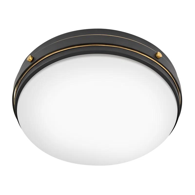 Hinkley Hinkley Oliver 15.75" 3-Light Shallow Flush Mount Ceiling Light w/ Etched Opal Glass