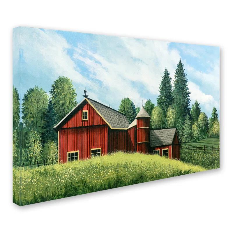 Trademark Fine Art Debbi Wetzel " Red Barn Summer " by Debbi Wetzel