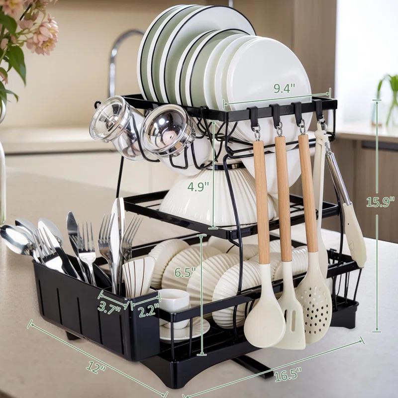 3 Tier Dish Drying Rack for Kitchen Counter