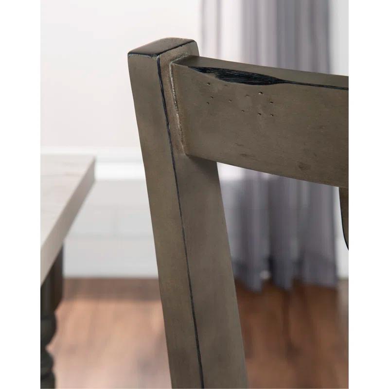 Willow Slat Back Turned Leg Upholstered Side Chair
