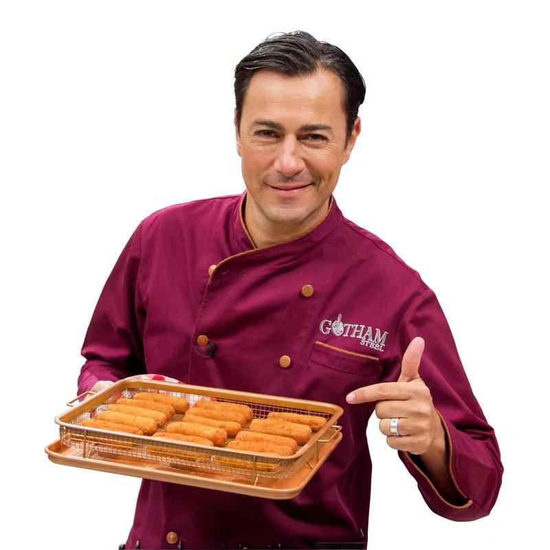 Gotham Steel Nonstick Air Fryer Tray for Oven with Recipe Book - 16" x 12"