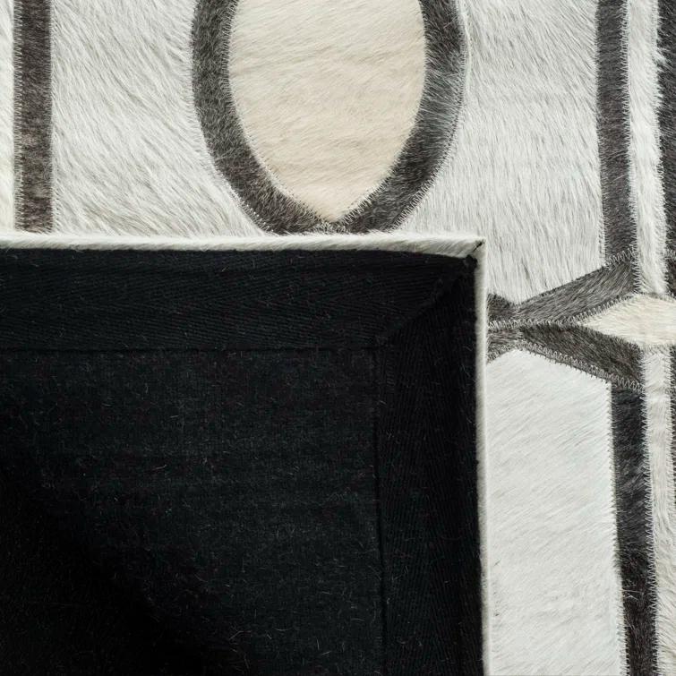Brayden Studio® Sevastopol Studio Leather Hand Woven Leather Geometric Rug
