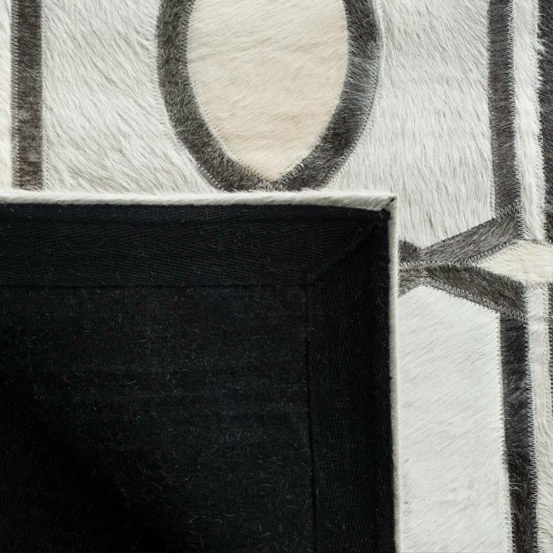 Brayden Studio® Sevastopol Studio Leather Hand Woven Leather Geometric Rug