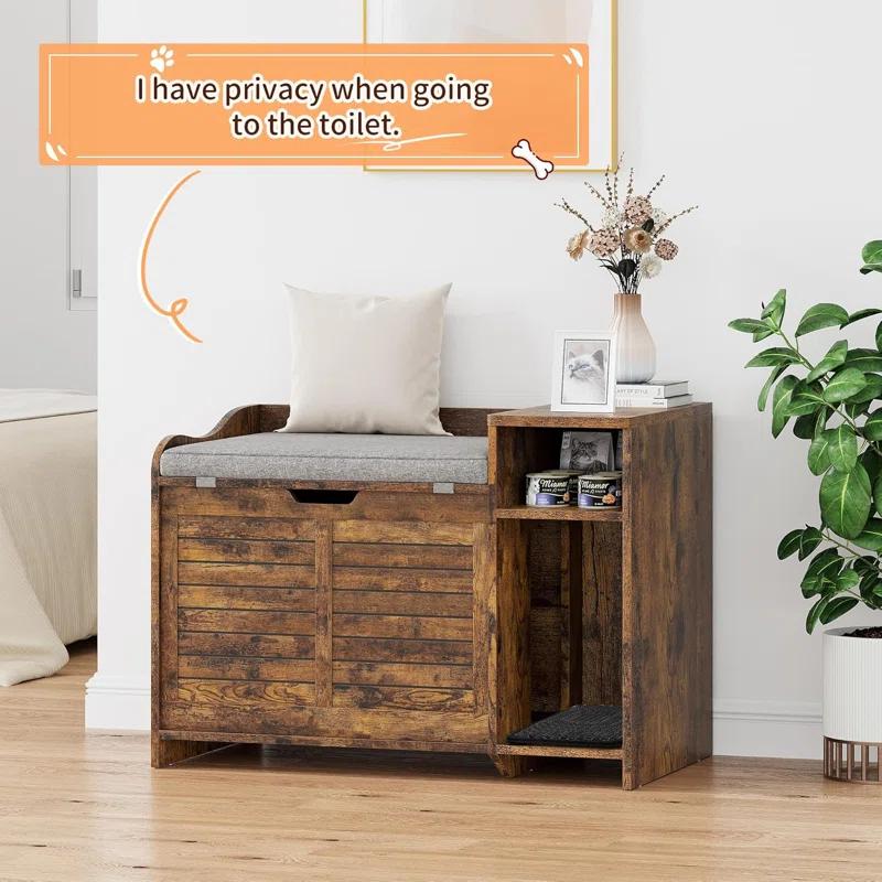 Cat Litter Box Enclosure Furniture, Cat Washroom Hidden Furniture