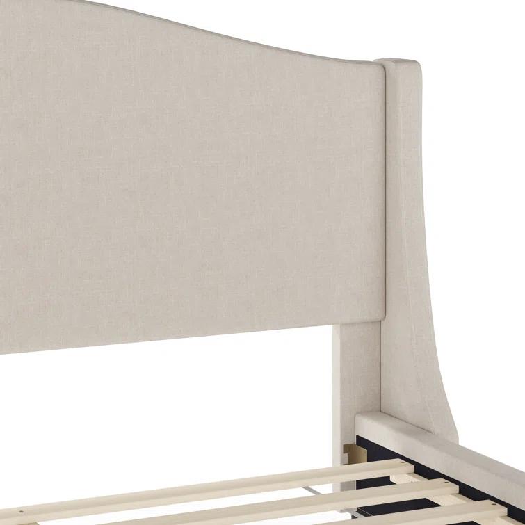 Martha Stewart Martha Stewart Amelia Upholstered Platform Bed With Curved Headboard