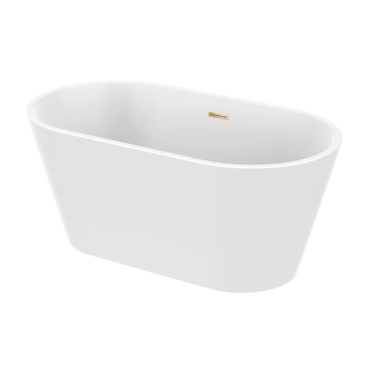 Vanity Art 54'' x 29'' Freestanding Soaking Acrylic Bathtub VA6815-NXSW-TG