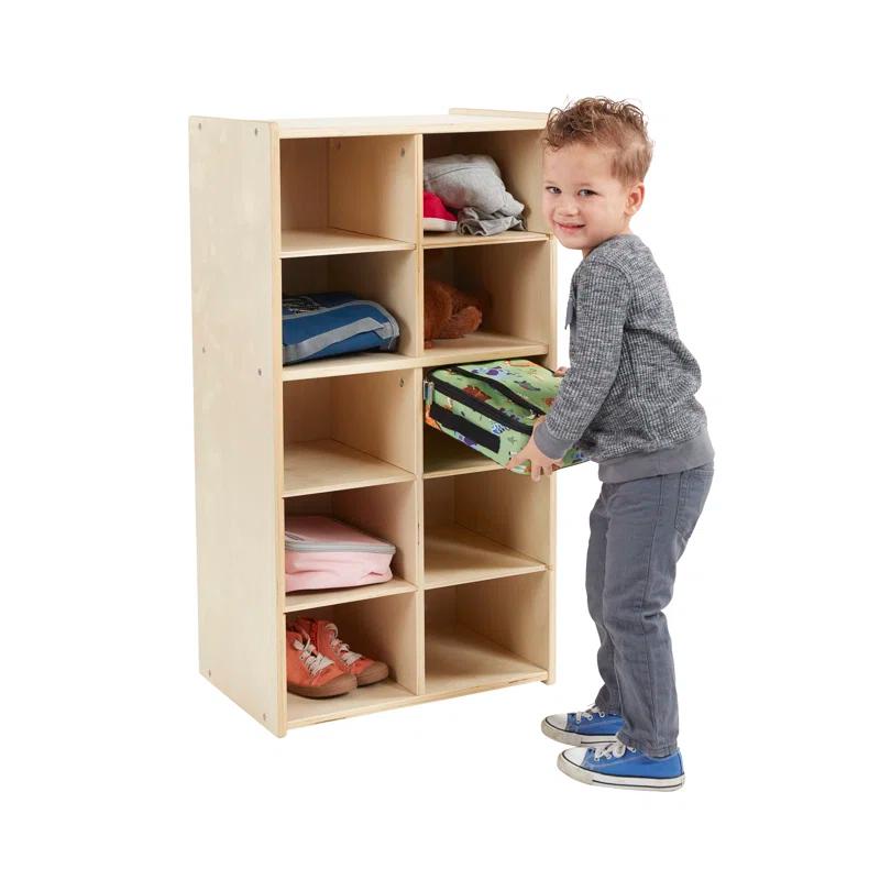ECR4Kids ECR4Kids Streamline 10 Cubby Tray Cabinet 5x2, Classroom Furniture