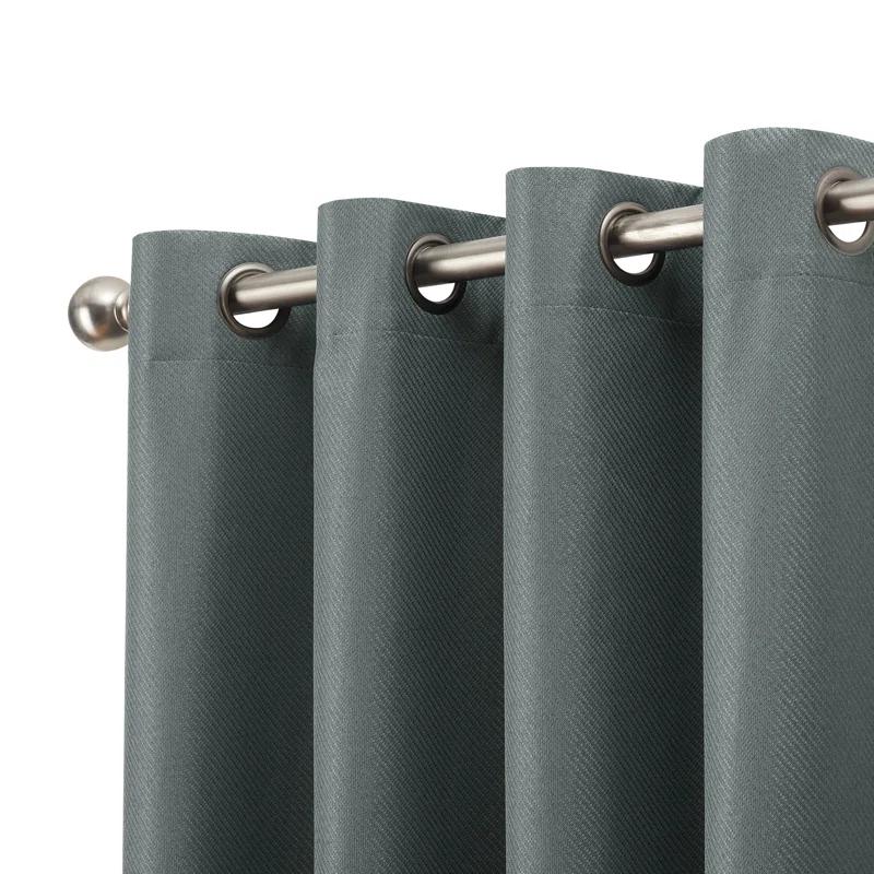 Nautica Synthetic Solid Color Blackout Thermal Rod Pocket Curtain Panels (Set of 2)