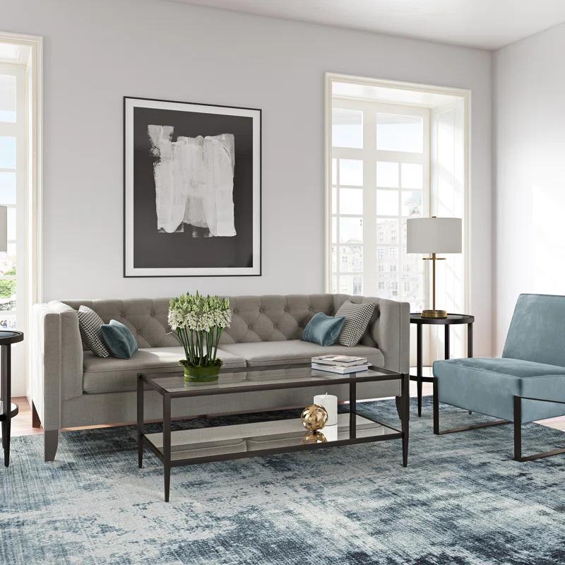 Hudson&Canal Glass Top Single Coffee Table