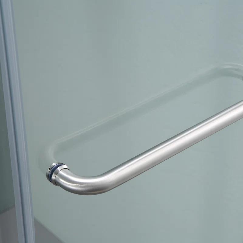 Mocoloo 60" W x 72" H Single Sliding Semi-Frameless Shower Door HMS-MOM-6A21-4-60SS