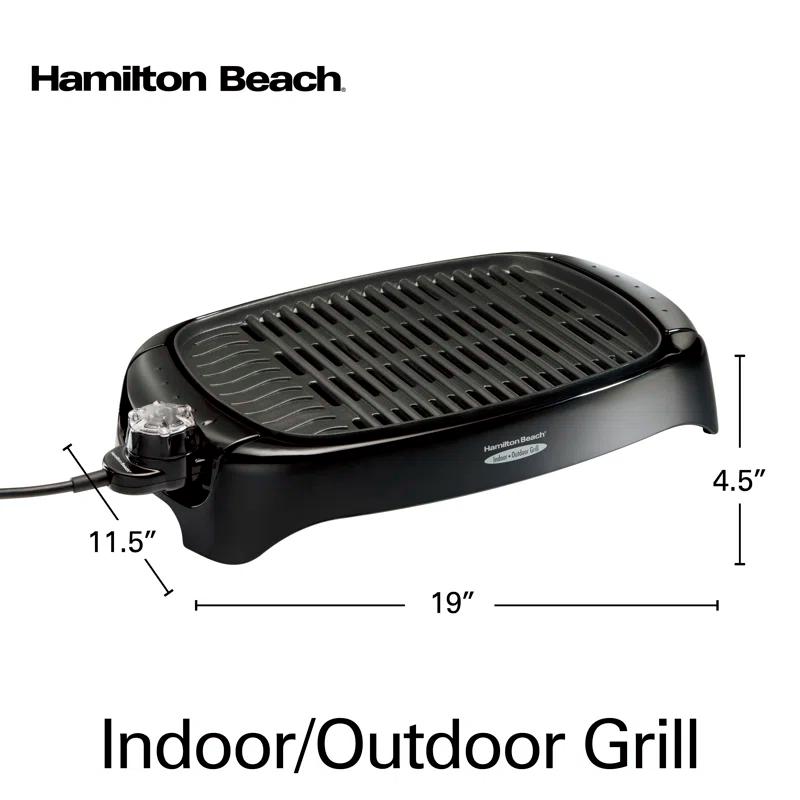 Hamilton Beach Hamilton Beach® 8 Serving Indoor & Outdoor Smokeless Grill Adjustable Temperature Control Black