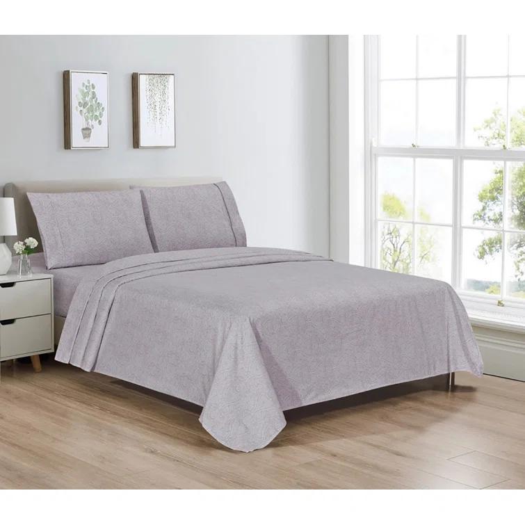 Bibb Home Egyptian Luxury 1800 Thread Count 4 pc Printed Sheet Sets