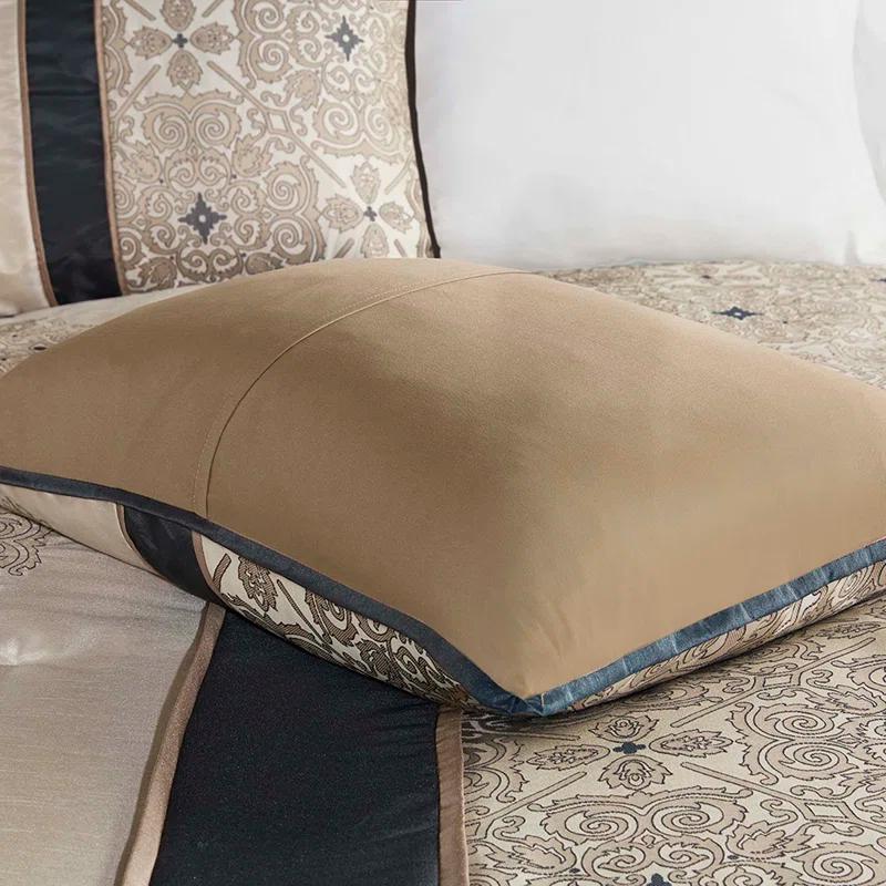 Madison Park Donovan 7 Piece Jacquard Comforter Set with Throw Pillows