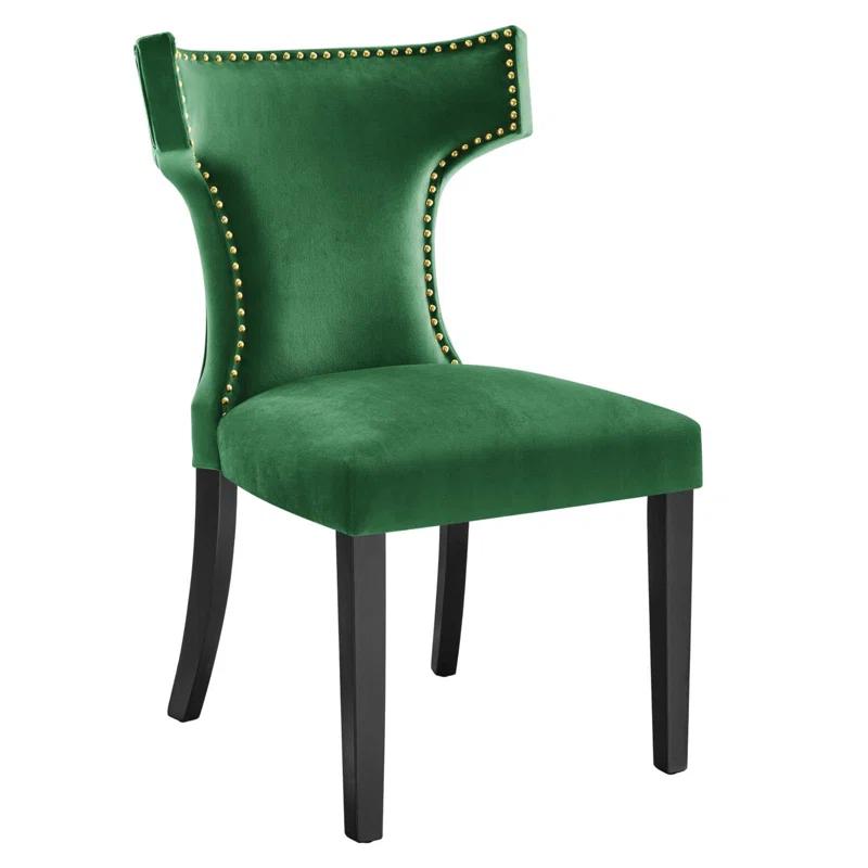 Homlpope Modway Curve Performance Velvet Dining Chairs