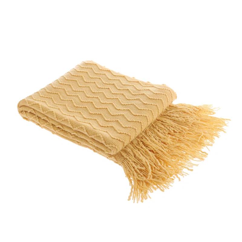 Battilo Home Throw Blanket for Couch, Textured Soft Throw Blankets, Decorative Knitted Blanket for Home Living Room Decor, 50"x60"