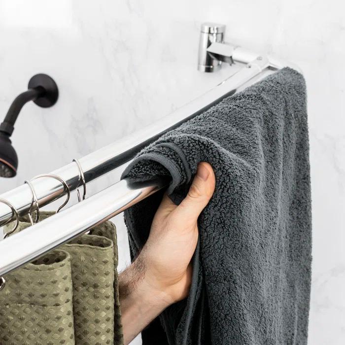 VOMGEB1 Double Curved Shower Rod, Durable Metal Construction