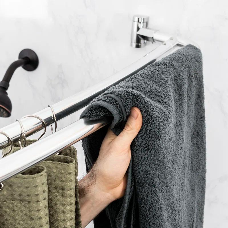 VOMGEB1 Double Curved Shower Rod, Durable Metal Construction