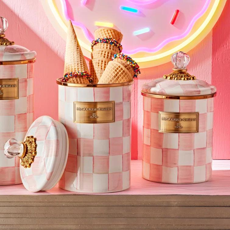 MacKenzie-Childs Rosy Check Kitchen Canisters & Storage Jars