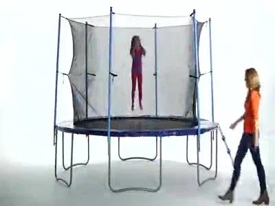 Upper Bounce 15' Round Backyard Trampoline with Safety Enclosure