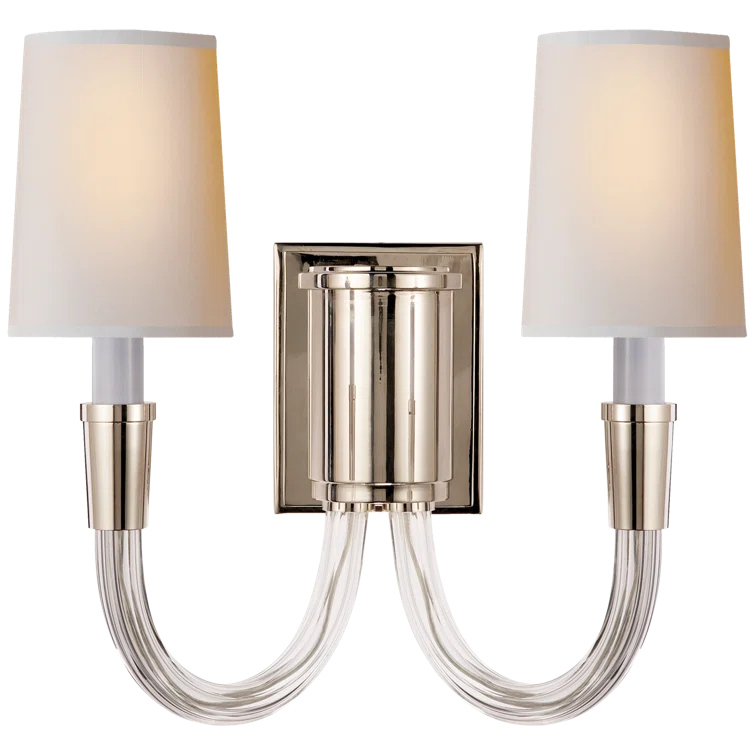 Vivian Polished Nickel Double Armed Wall Sconce