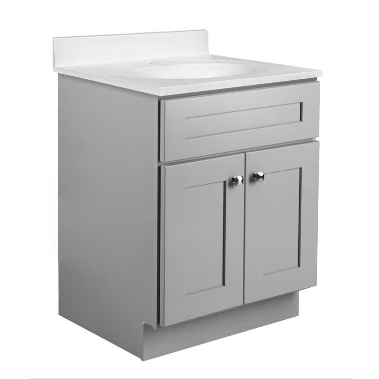 Design House Brookings 24 Inch Bathroom Vanity, Ready to Assemble, Solid Wood, Sherwin Williams – Design House, 587063