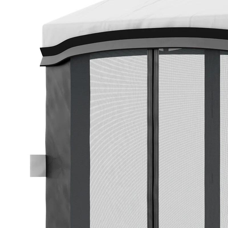 junzc Outsunny 10' X 10' Pop Up Canopy Tent With Netting, Instant Tents For Parties, Height Adjustable, With Wheeled Carry Bag And 4 Sand Bags For Outdoor, Garden, Patio