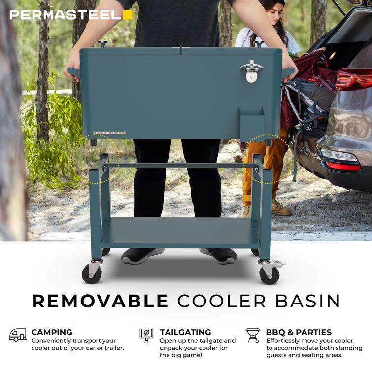 Permasteel 80-Qt Outdoor Patio Cooler with Removable Basin