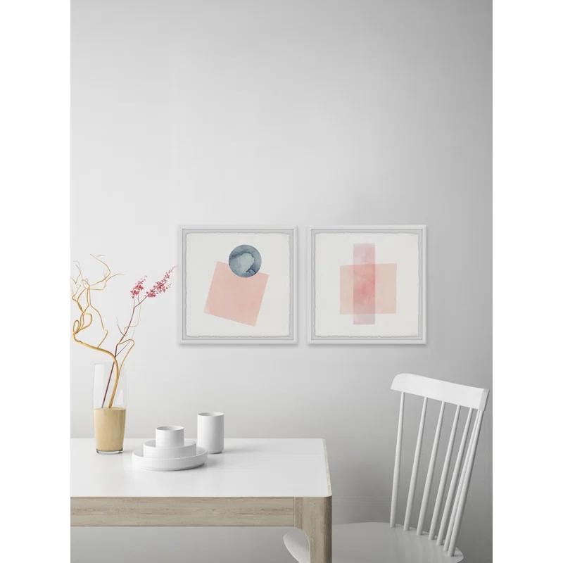 Parvez Taj " Peaches And Shapes " by Parvez Taj 2 - Pieces Painting Print