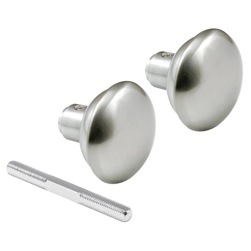 Solid Brass Vintage Door Knob Spindle Set, 2-1/4 In. Outside Diameter, Satin Nickel (Single Pack)