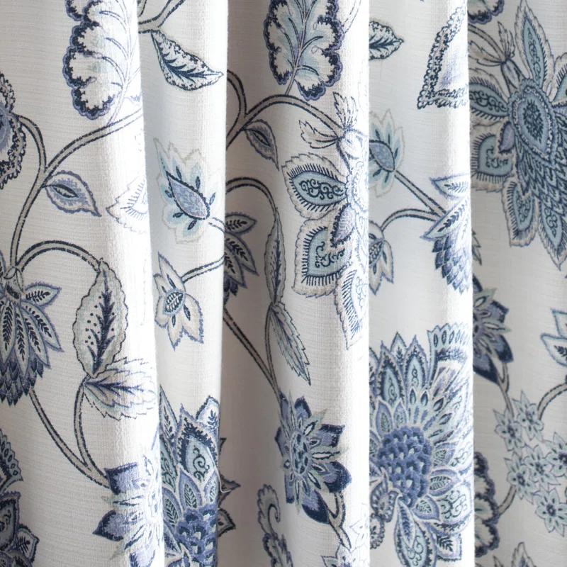 Martha Stewart Jakarta Cotton Blend Floral Blackout Rod Pocket Curtain Panels (Set of 2)