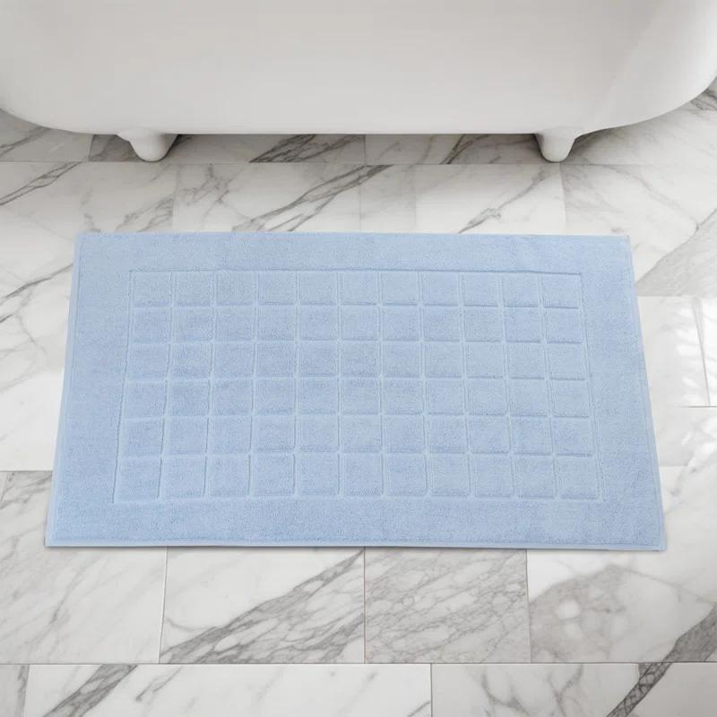 Superior Nora Cotton Terry Solid Absorbent Thick Checkered Washable Bath Mat Set Of 2 | AllModern
