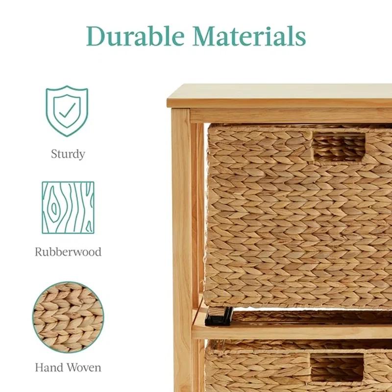 Bay Isle Home™ Grahame Vertical Rolling File Cabinet for Home, Office w/ Rubberwood Frame, Locking Caster Wheels