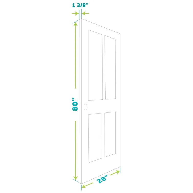 EightDoors 80-in 2-Panel Louvered Wood Primed Shaker Slab Door