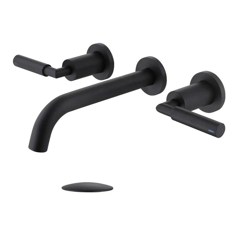 10.08" Widespread Bathroom Faucet 3 Hole, 2-handle Bathroom Sink Faucet with Drain Assembly