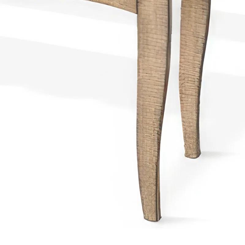 Benjara Rena Side End Table, Scallop Trim, 28 Inch Mahogany | Wayfair