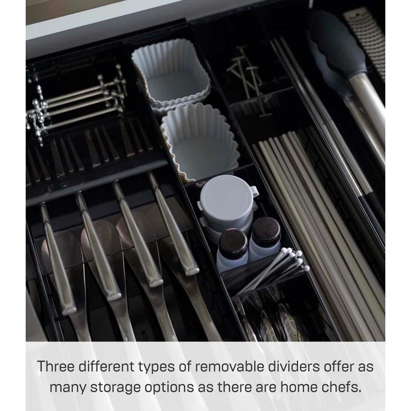 Yamazaki Home Yamazaki Home Expandable Cutlery Kitchen Utensils Storage Multi-Compartment Silverware Organizer