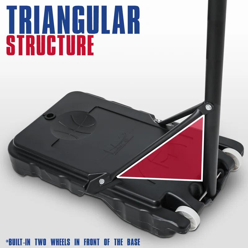 MoNiBloom Portable Basketball Hoop Goal 5ft - 7ft Adjustable with 33" Backboard Wheels Fillable Base