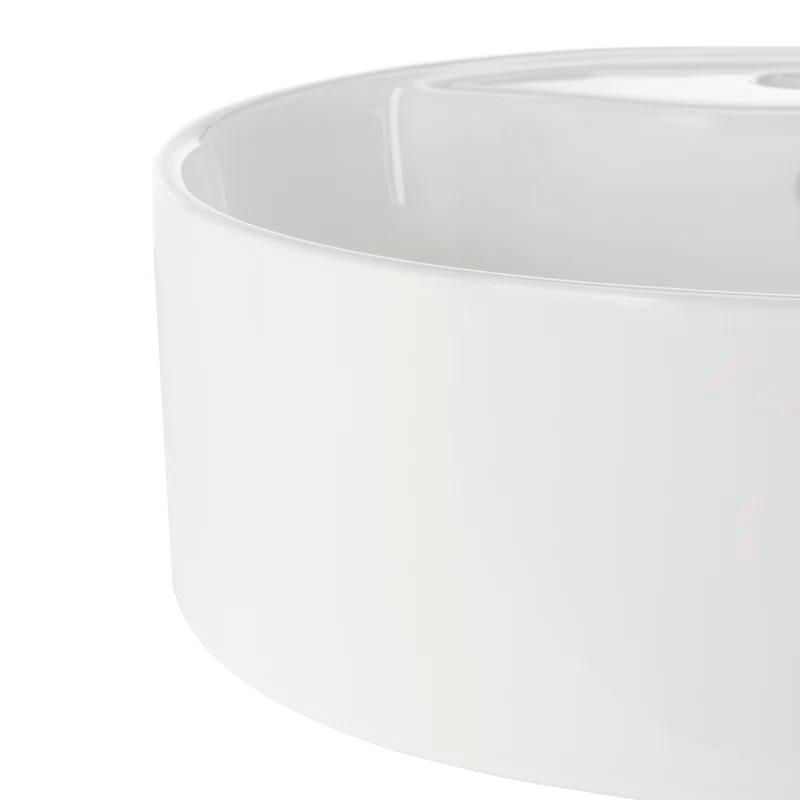 Safavieh Mira 16.92'' White Ceramic Circular Bathroom Sink with Overflow