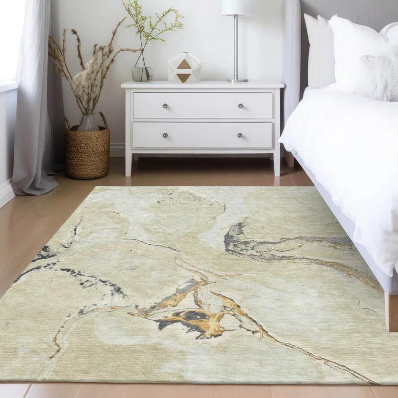 Machine Washable Indoor/Outdoor Chayden ACN1005 Ivory Rug