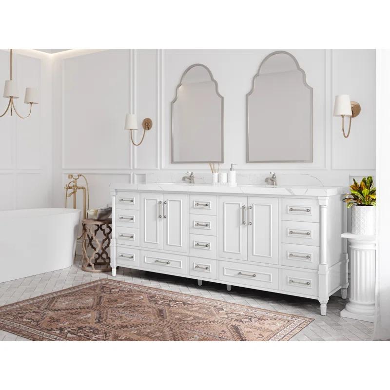 Willow Collections Aberdeen 84'' Double Bathroom Vanity with Quartz Top