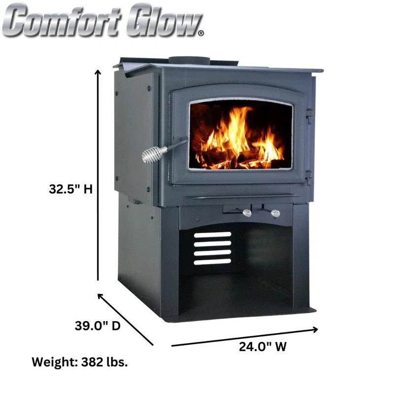 Comfort Glow Comfort Glow Wood Burning Stove, Heats Up To 3,200 Sq Ft, Fits 22" Log