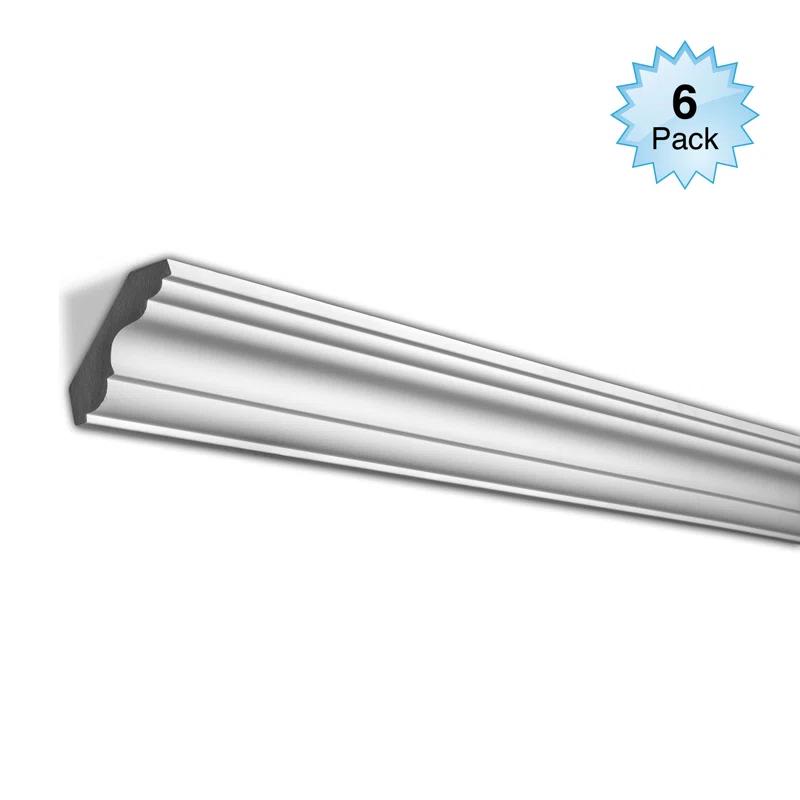 3 in x 3 in x 94-1/2 in Plain Polyurethane Crown Moulding Pro Pack 47 LF (Set of 6)