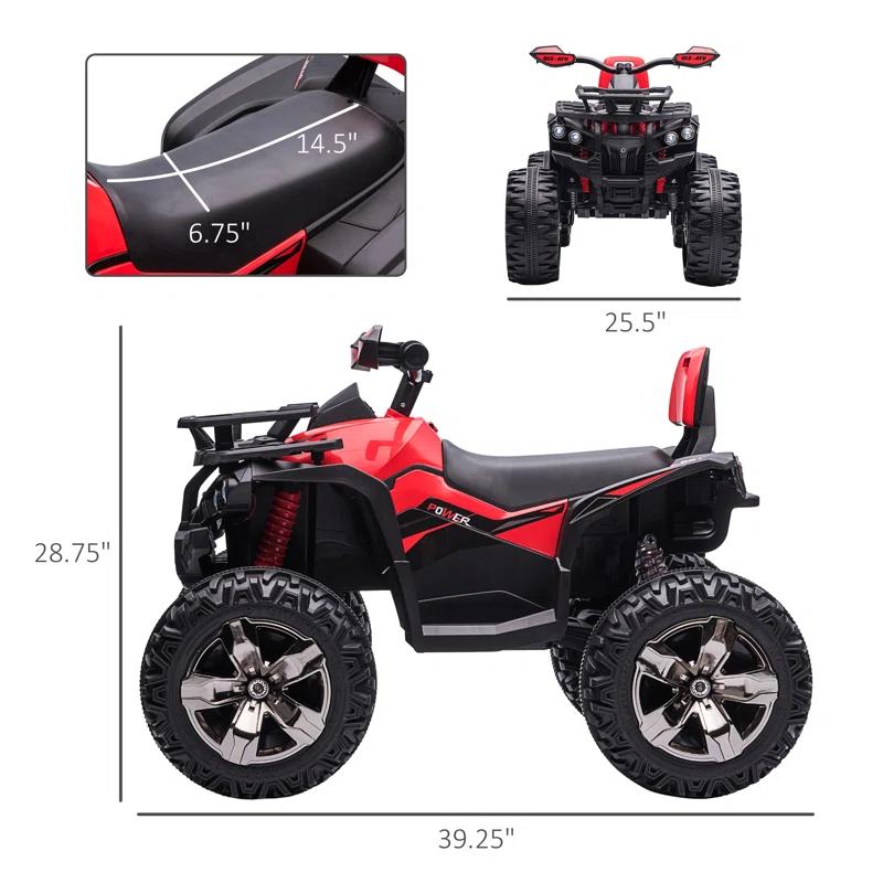 Aosom Aosom 12 Volt 1 Seater All-Terrain Vehicles Battery Powered Ride On