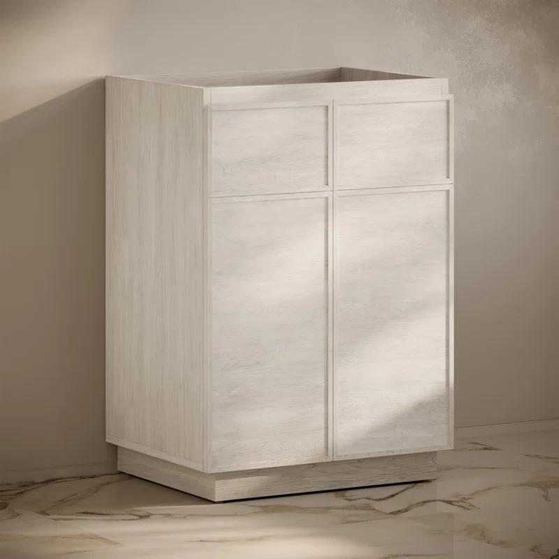 Swiss Madison St. Tropez 24" Freestanding Bathroom Vanity Cabinet Without Top In Natural Oak