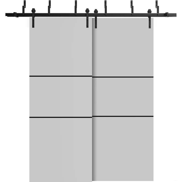 SARTODOORS Solid + Manufactured Wood Paneled Barn Door