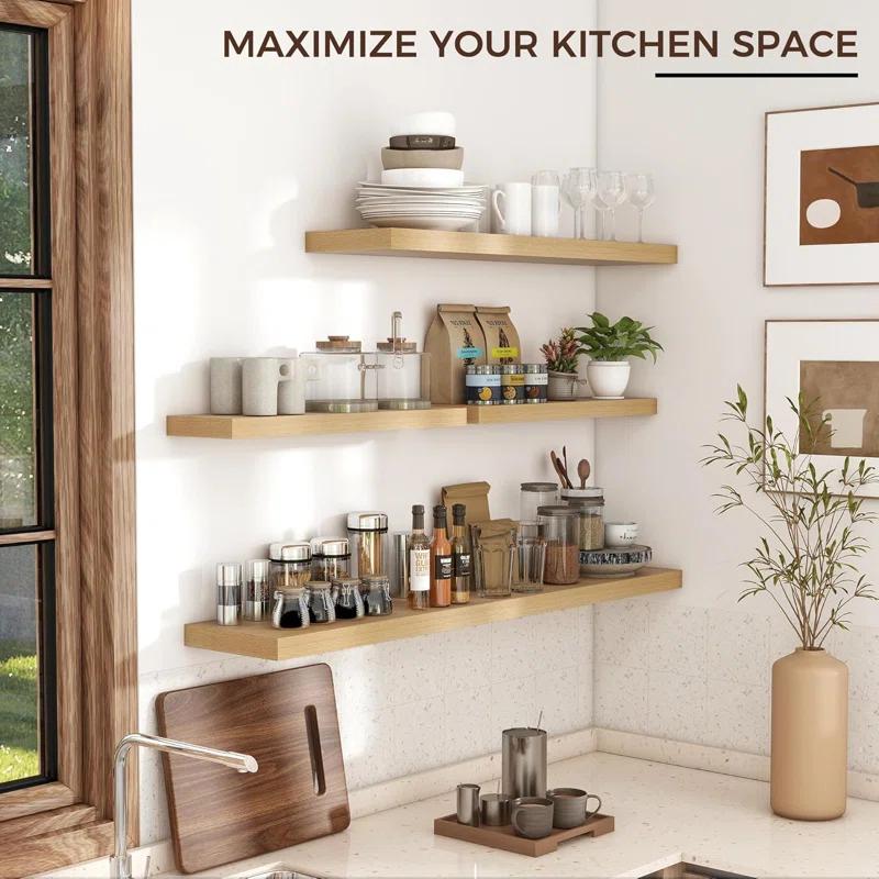 Hokku Designs Soeke 2 Piece Floating Shelf