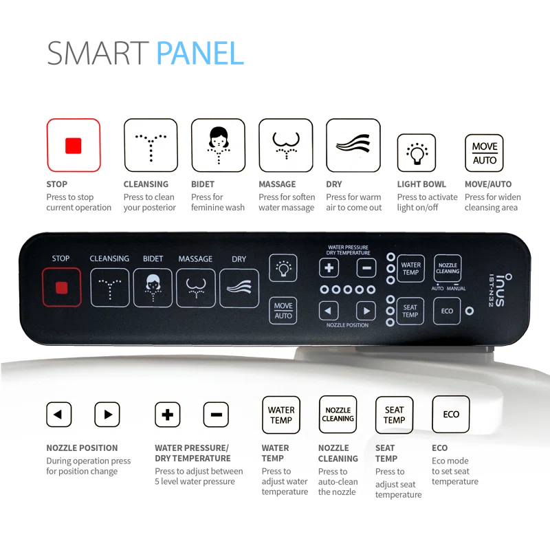 INUS Elongated Toilet Seat Bidet IST-N32